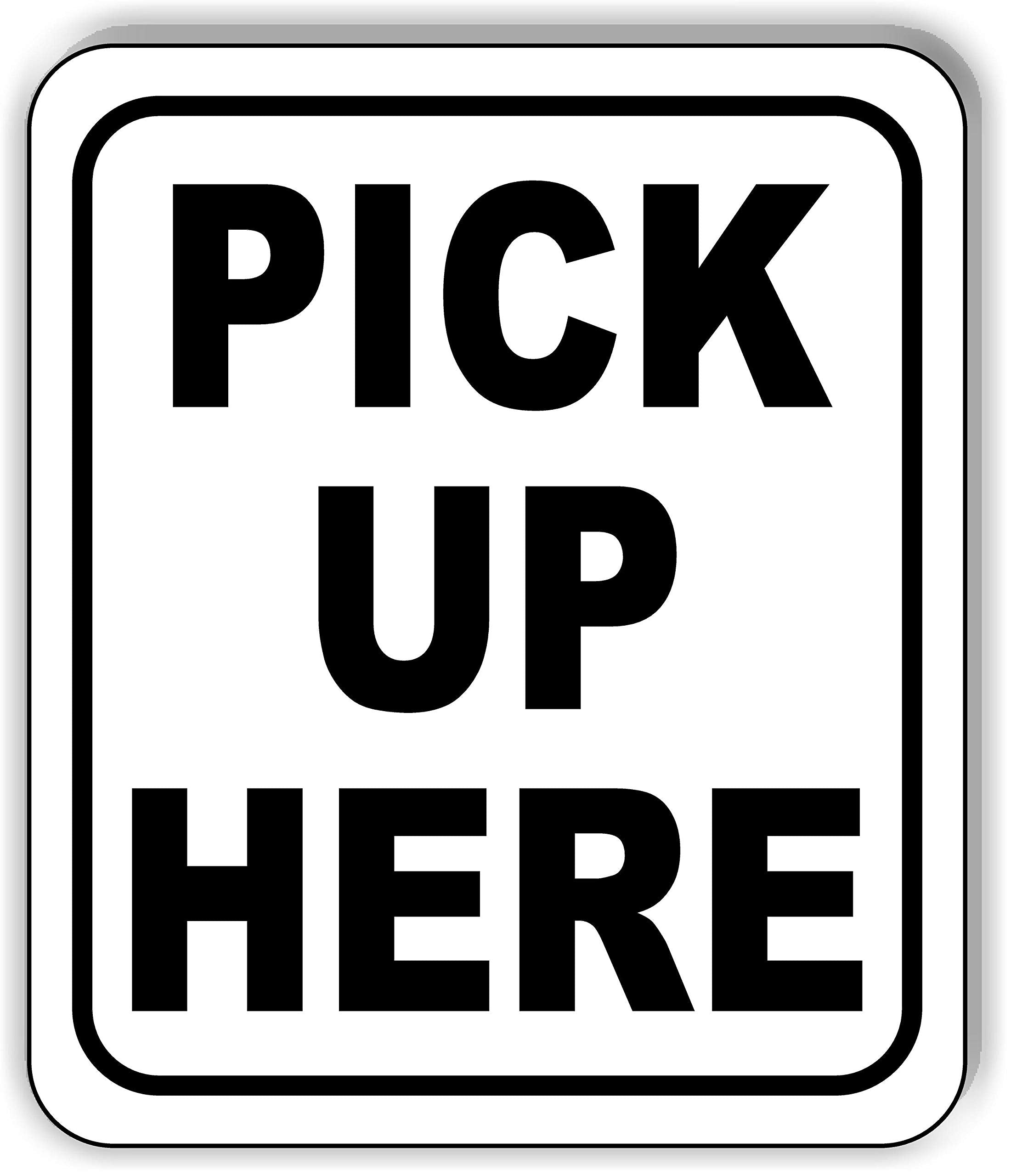 Pick Up Here Black Aluminum Composite Outdoor Sign - Custom Signs Outdoor - Coffee Signs For Coffee Bar - Kitchen Order Pickup D