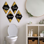 Qunclay Sunflower Bathroom Wall Decor - Rustic Signs for Home, Kitchen, Laundry, Spa - Black, Yellow, White - Model WV-Qunclay-5203