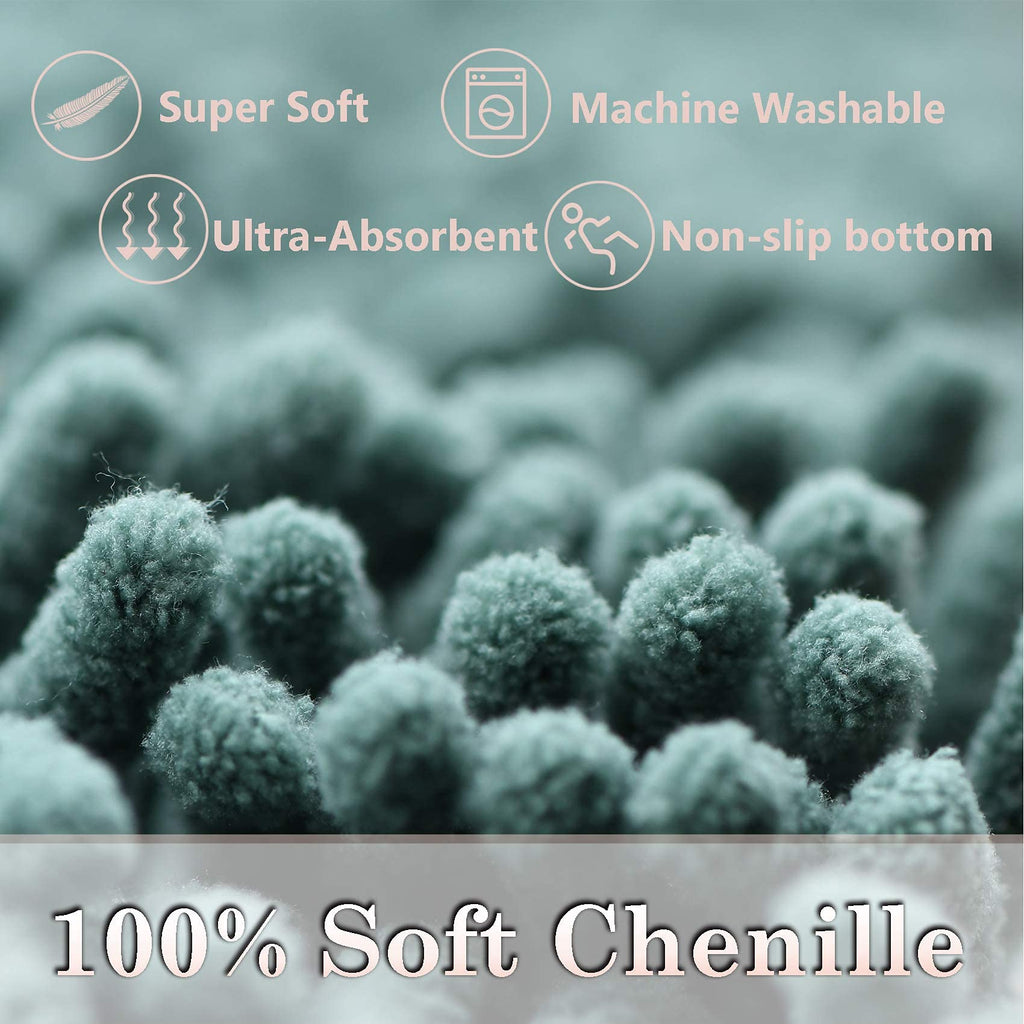 Luxury Bathroom Rug Mat 24X16+20X32, Extra Soft And Absorbent Chenille Bath Rugs, Plush Shaggy Bathroom Carpet, Non-Slip Bathtub