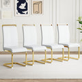 AZmac Modern Leather Dining Chairs Set of 4,Armless Kitchen Chairs,Dinning Room Chair with Upholstered Padded Seat and Sturdy Go