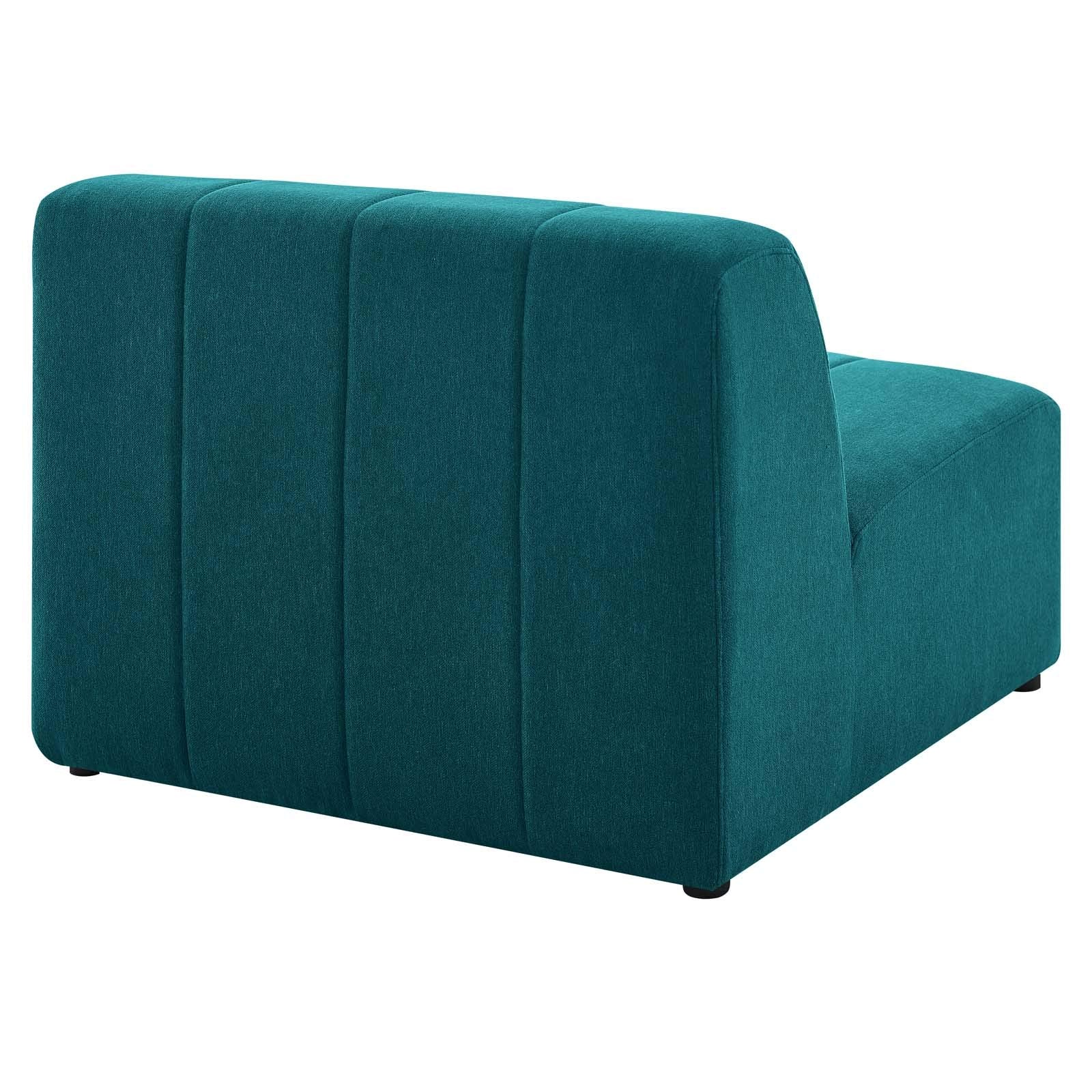 Modway Bartlett Channel Tufted Upholstered Sectional, Armless Chair, Teal