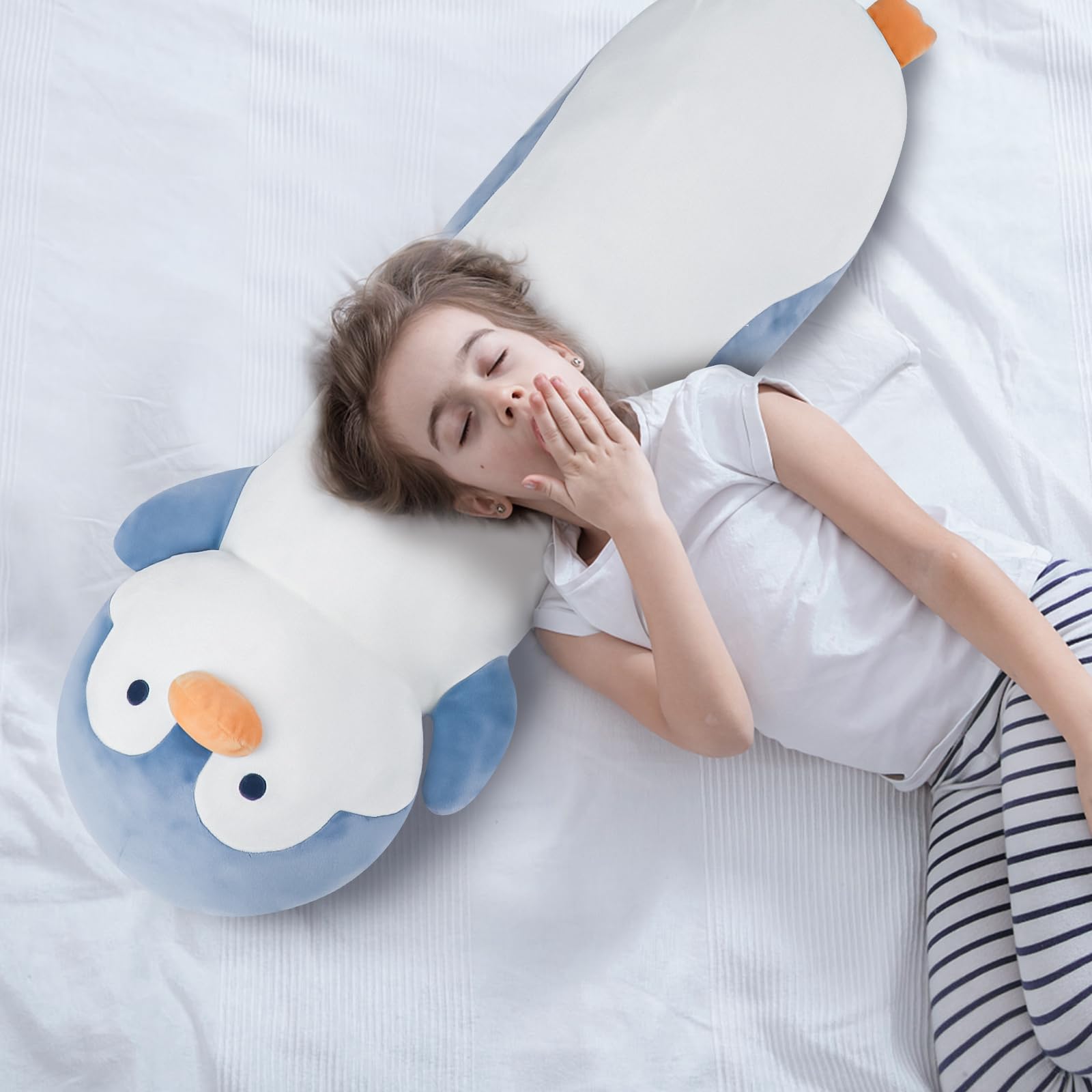 Dalmao 22 Inch Penguin Body Pillow For Kids, Penguin Stuffed Animal, Penguin Gifts, Penguin Plush Toys, Cuddle Pillow Gift For K