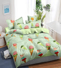 Sky Tex Light Green Color Ice Cream Printed 220 Tc Glace Cotton 3D Printed Single Bed Comforter (Buy This Comforter Get 1 N  95