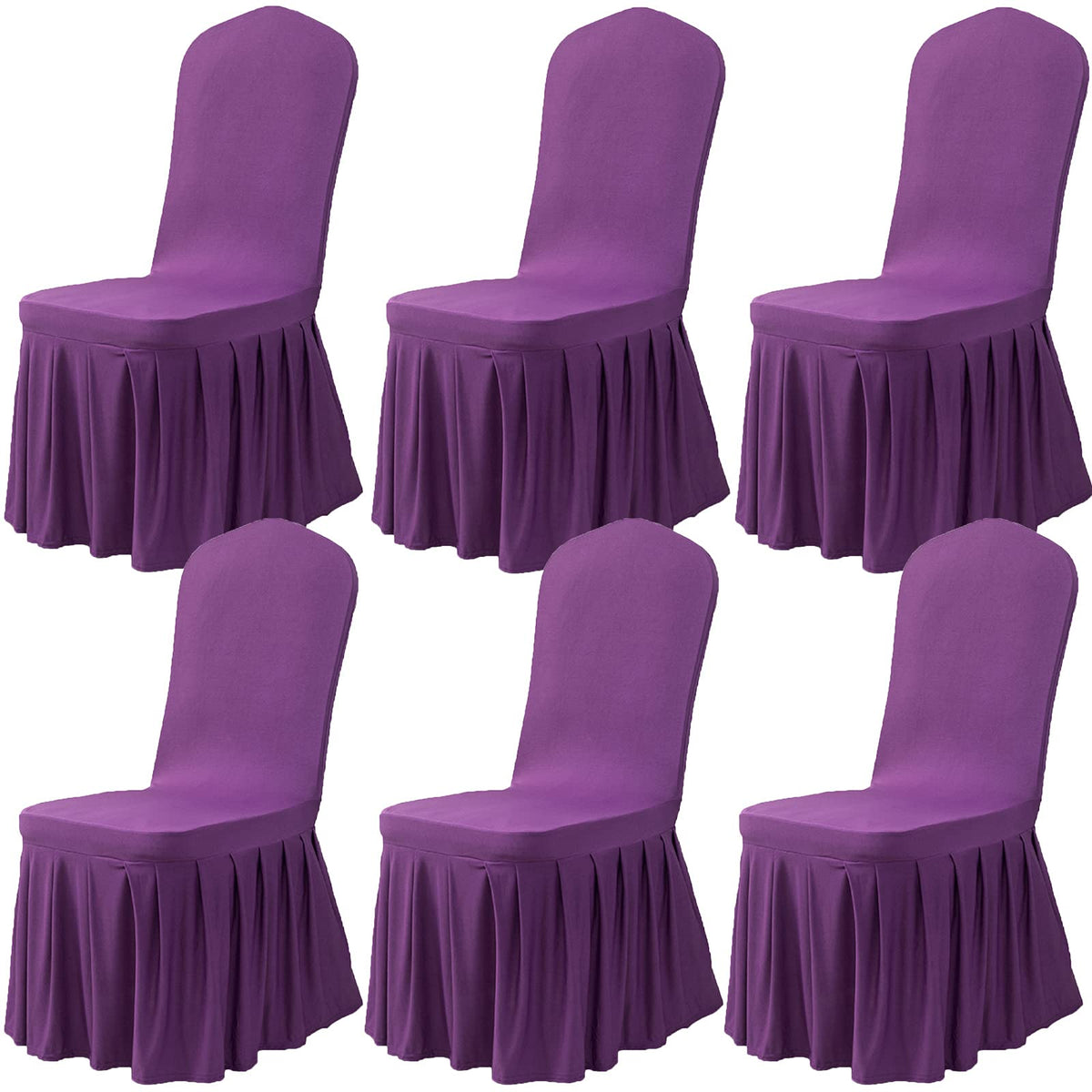 Dimatic Dining Room Chair Covers Set Of 6, Stretch Parsons Slipcovers With Skirt Super Fit Spandex Chair Seat Protector Cover Fo
