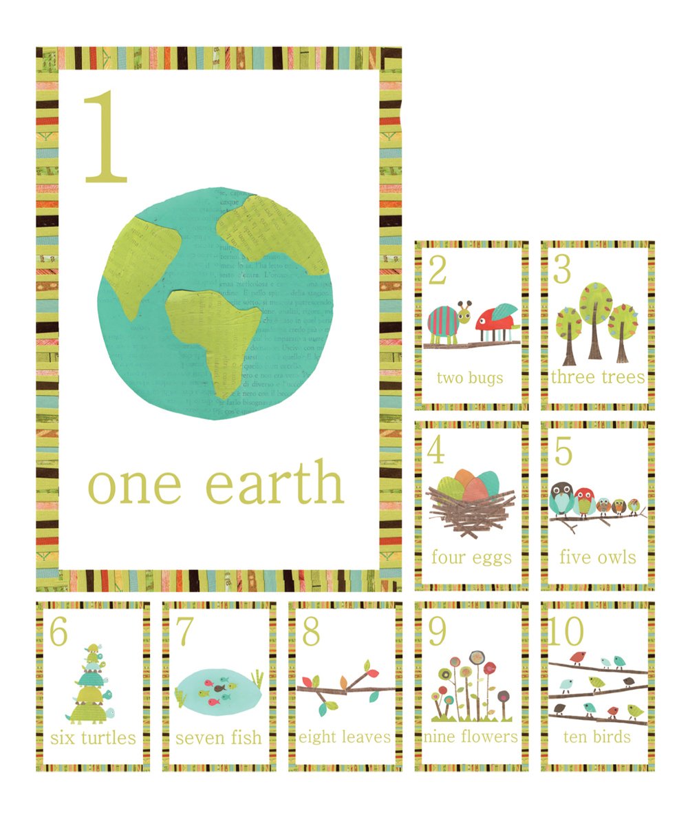 Woodland Number Counting Wall Cards in English, Set of Ten 5x7 Wall Art Prints, Forest Animal Nursery Wall Art Decor, Kids Art 