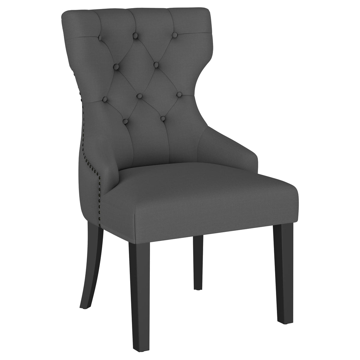 Coaster Home Furnishings Baney Fabric Upholstered Dining Side Chair Grey and Black