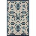 HomeRoots 517450 8 x 10 ft. Blue Floral Non Skid Indoor & Outdoor Rectangle Traditional Area Rug