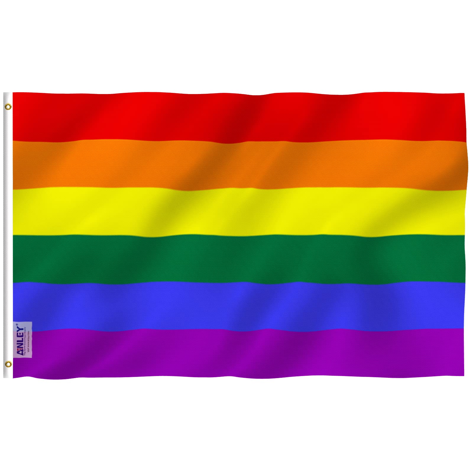 Anley Fly Breeze 4X6 Foot Rainbow Flag 6 Stripes - Vivid Color And Fade Proof - Canvas Header And Double Stitched -Banner Flags