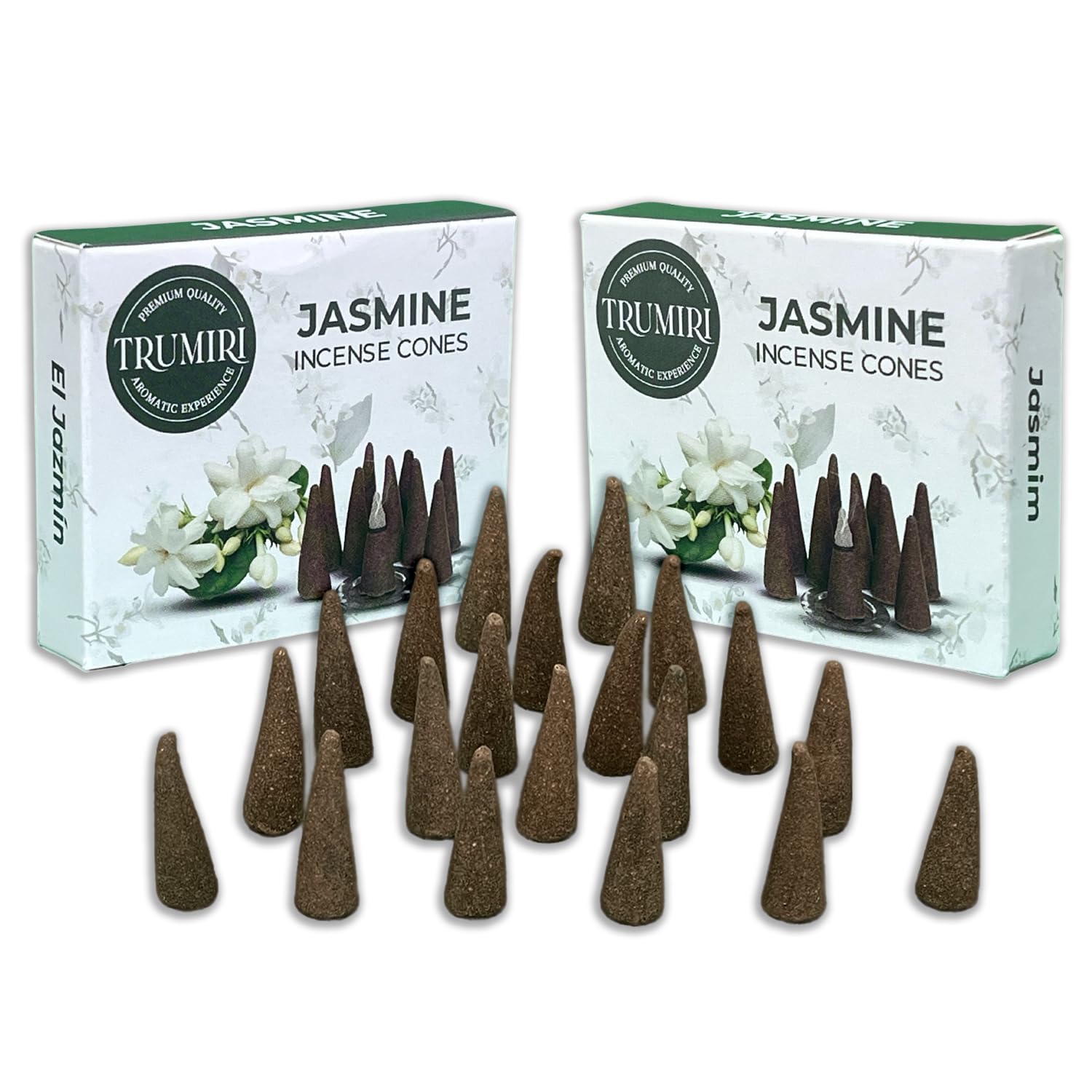 Jasmine Incense Cones - Total 20 Cone Incense - Dual Pack of 10 Insence Cones - Incense Cones Scented - Cone Incense Scents - In