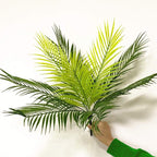 Pasyou Artificial Palm Tree, Plastic Plants Greenery Fake Tropical Shrubs Faux Big Leaves For Home Indoor Outdoor Garden Diy Bas