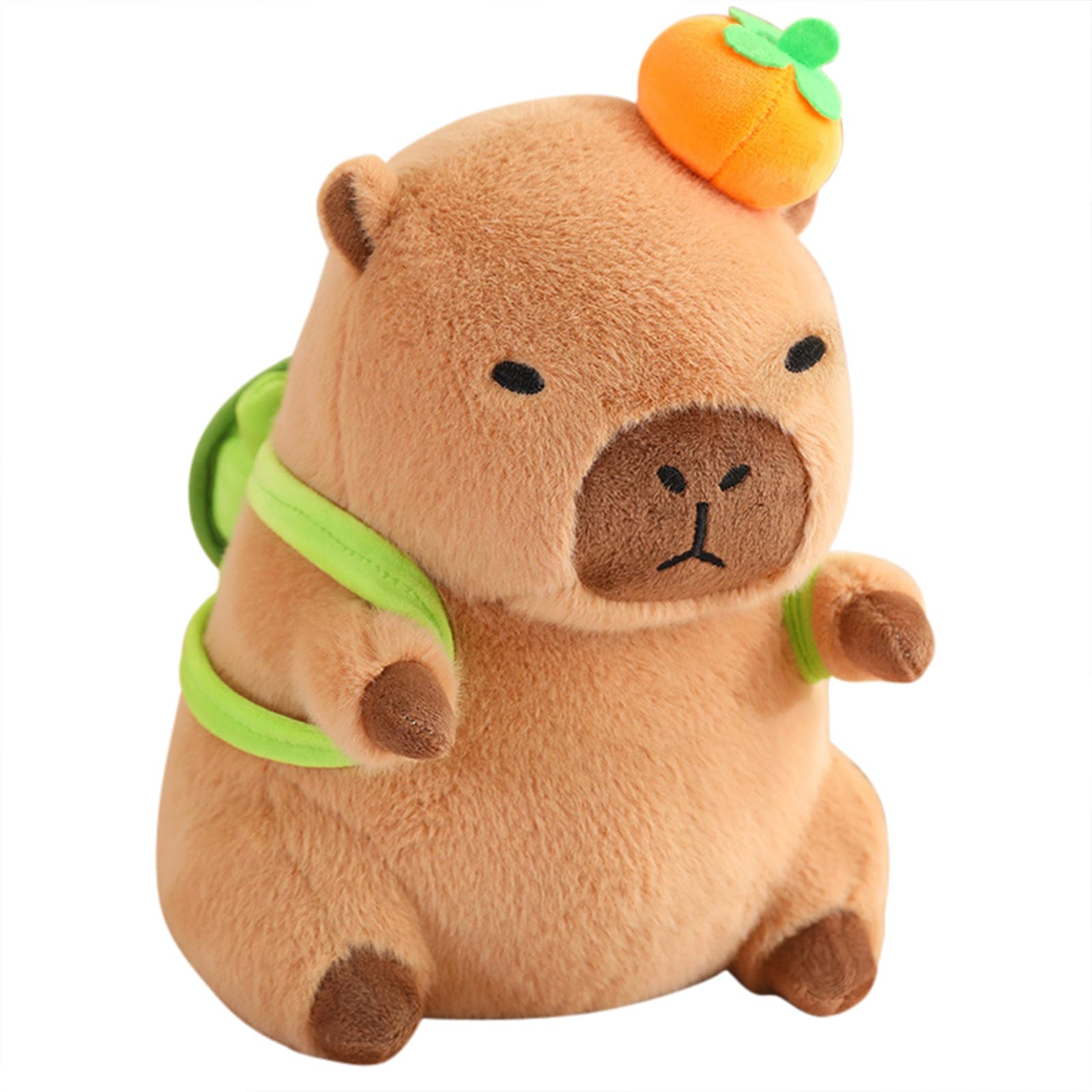 Ditucu Cute Orange Capybara Plush Pillow With Turtle Backpack Stuffedanimals Capibara Plushies Toys Gifts For Kids 13.7 Inch