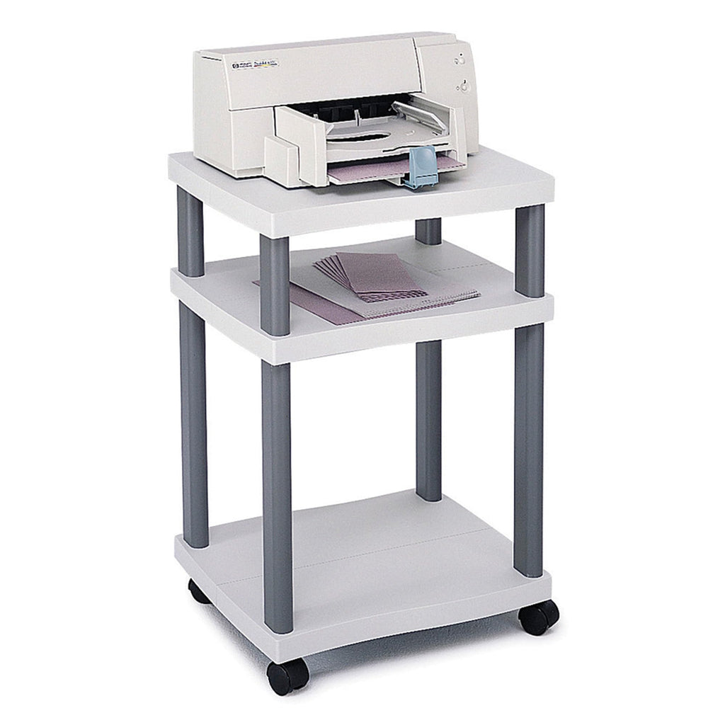 Safco Products 1860Gr Wave Desk Side Printer Machine Stand, Light Gray