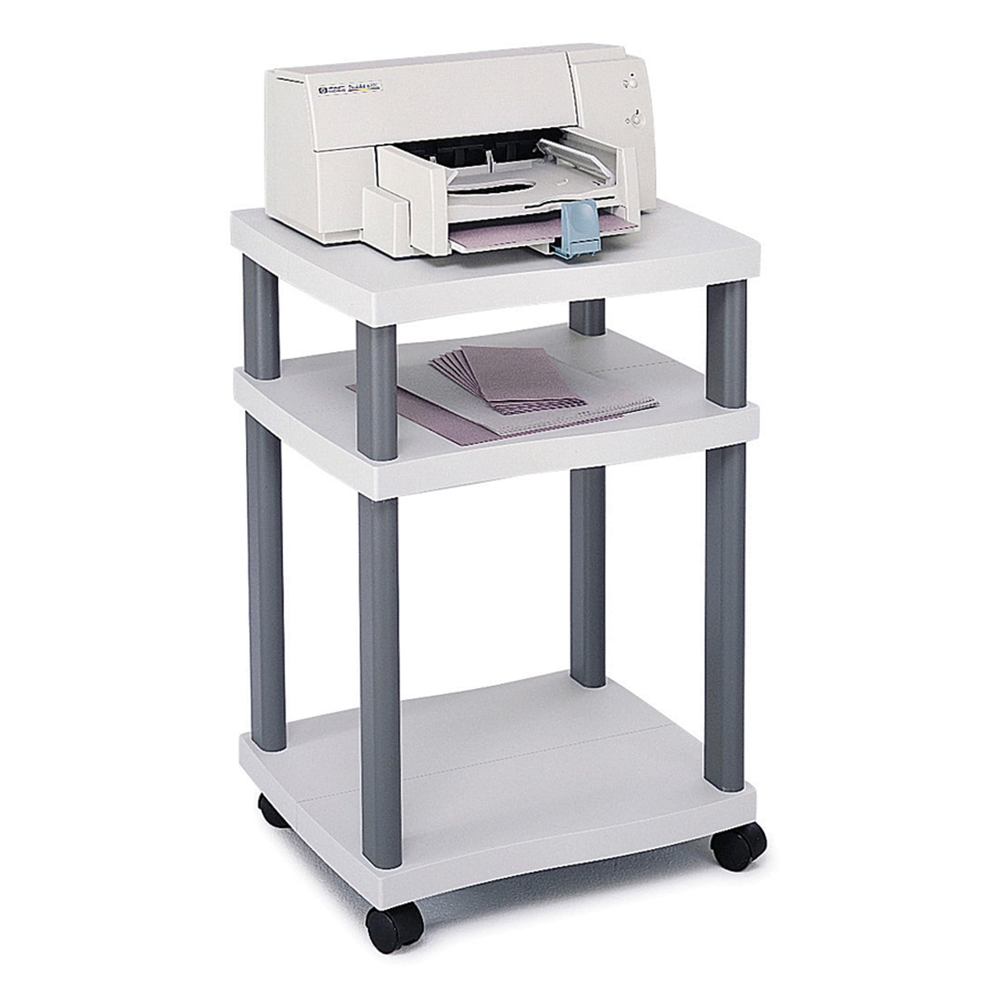 Safco Products 1860Gr Wave Desk Side Printer Machine Stand, Light Gray