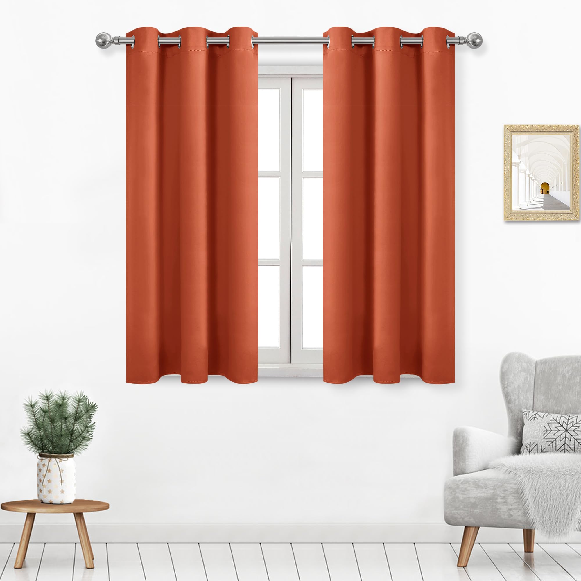 Dwcn Blackout Curtains For Living Room, Room Drakening Curtains For Bedroom, Solid Thermal Privacy Protection Window Curtains Bu