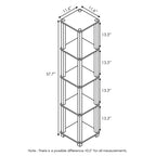 Furinno Turn-S-Tube 5-Tier Corner Square Rack Display Shelf, Walnut/Brown