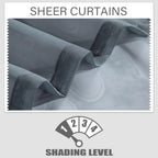 Loyolady Gray Sheer Curtains 84 Inches Long 1 Panels Set Bedroom Sheer Curtains Sheer Curtain For Living Room 100'' W X 84'' L