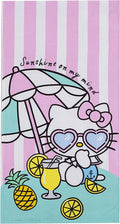 Northwest Hello Kitty Pink Beach Towel 27x 54 Wrinkle Free Lint Free Soft Absorbent Tropical Vacation