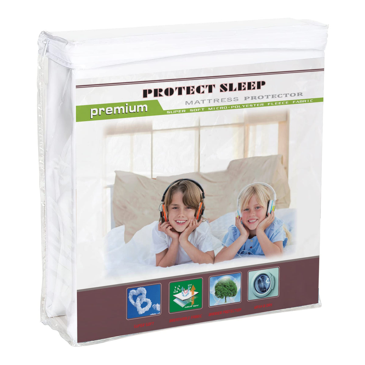 Spring Sleep, Ultra Soft-Premium Zippered Mattress Protector Cover, Water Proof, Breathable And Noiseless, Fits Mattress 10 To 1
