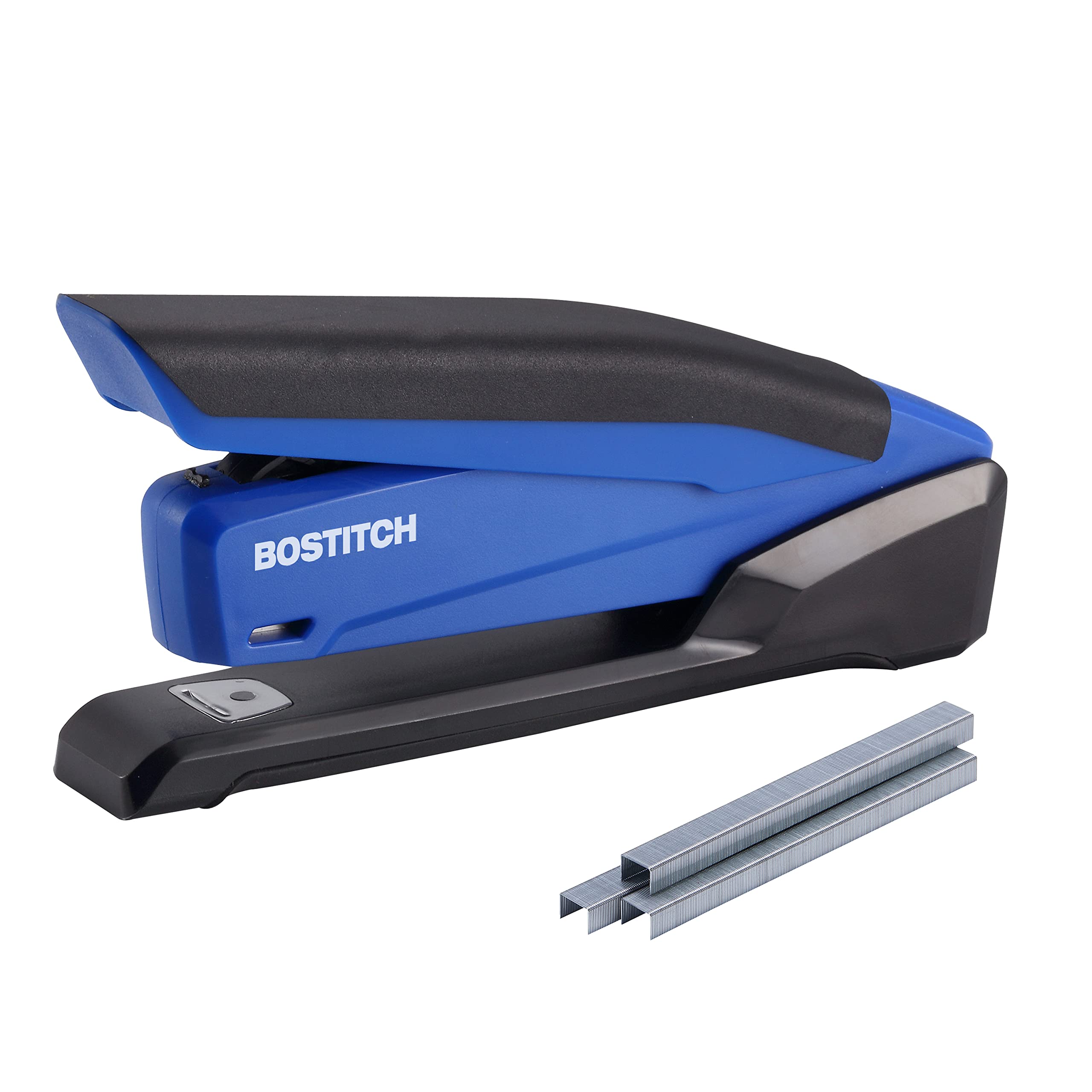 Bostitch Office Inpower Spring-Powered Desktop Stapler, 20 Sheet Capcity, Built In Remover, Blue (1122)