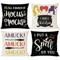 Pandicorn Halloween Hocus Pocus Pillow Covers 18X18 Set Of 4 Sanderson Sisters I Smell Children Amuck Fall Halloween Decorations