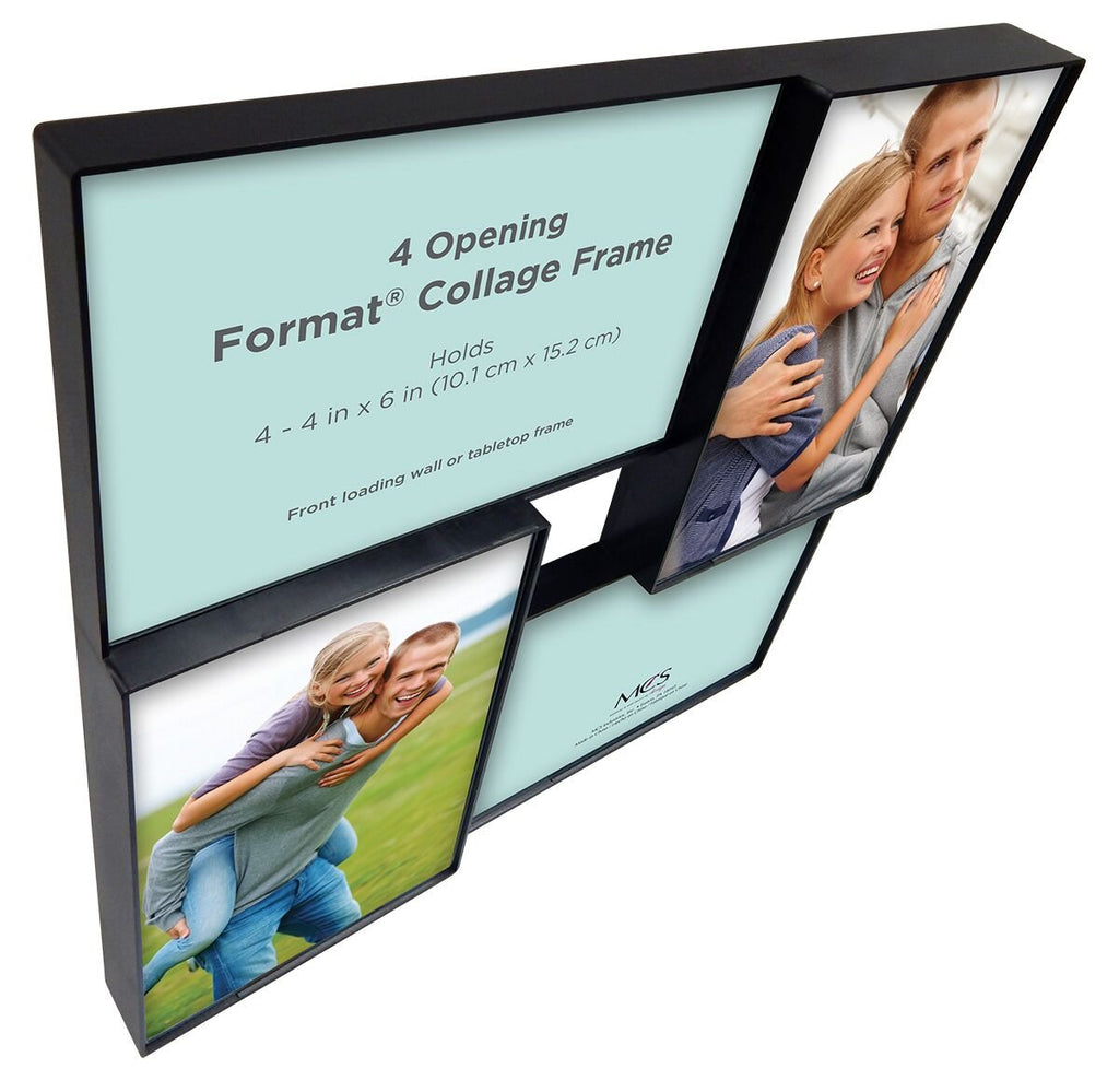 Mcs 4X6 Inch Format Frame Collage, 4 Openings, Black (47675)
