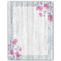 Rustic Stationery - 8.5 X 11-60 Letterhead Sheets - Rustic Barnwood And Floral Letterhead
