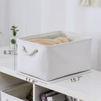 Thewarmhome Storage Basket For Gifts Empty - Large 3 Pack 15.7X11.8X8.2 Inch Storage Basket For Organizing With Handles, Canves