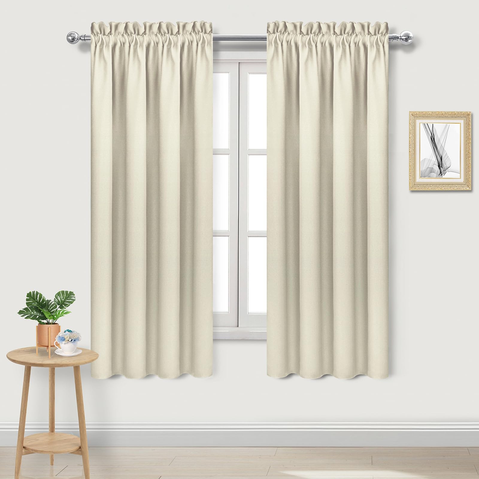 Dwcn Blackout Curtains For Bedroom - Rod Pocket Thermal Insulated Noise Reducing Noise Reducing Drapes For Living Room, W 38 X L