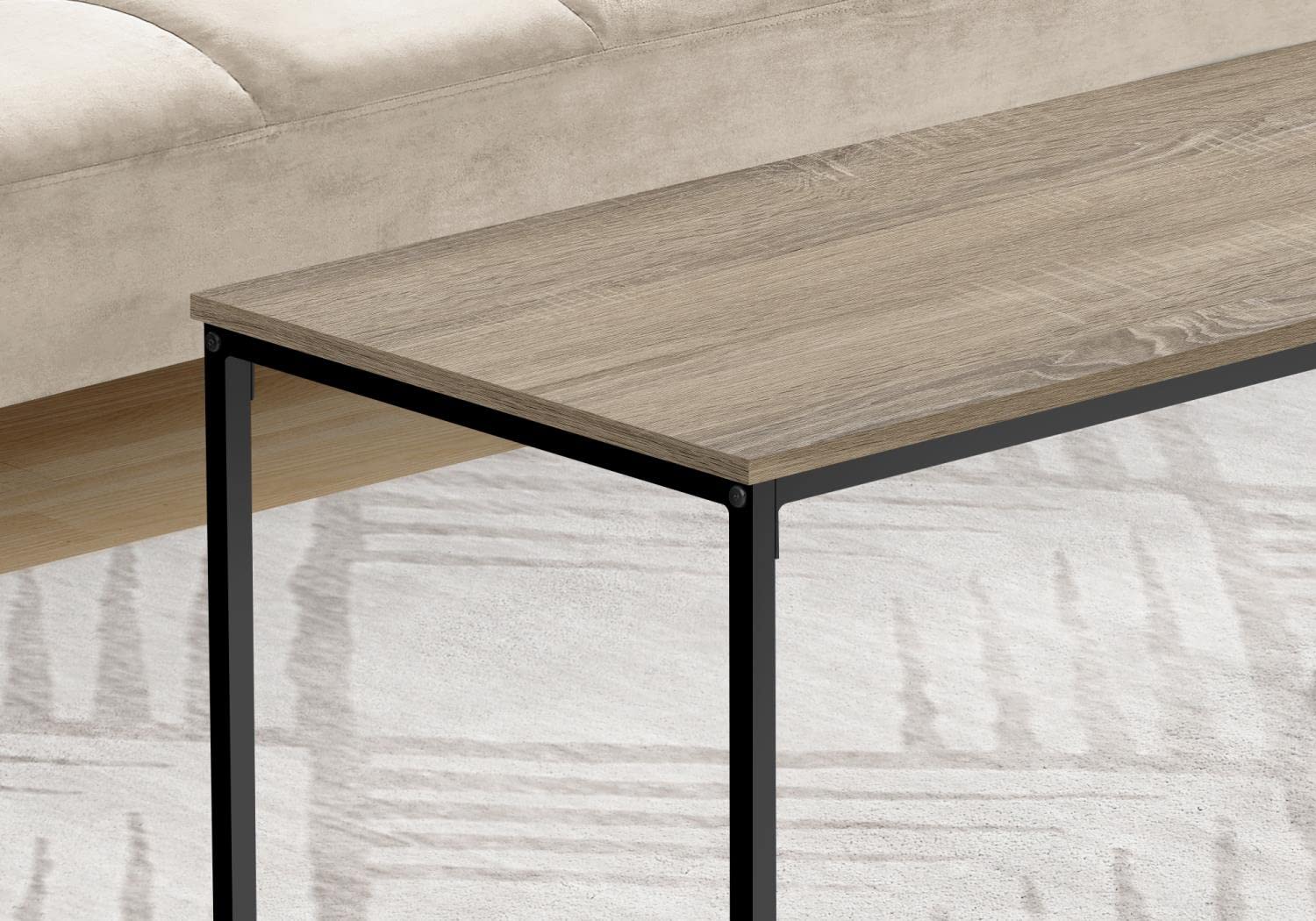 Monarch Specialties 3797 Coffee Table, Accent, Cocktail, Rectangular, Living Room, Metal, Laminate, Brown, Black, Contemporary, Modern Table-40 L/Dark Taupe, 40&Quot; L X 20&Quot; W X 18&Quot; H