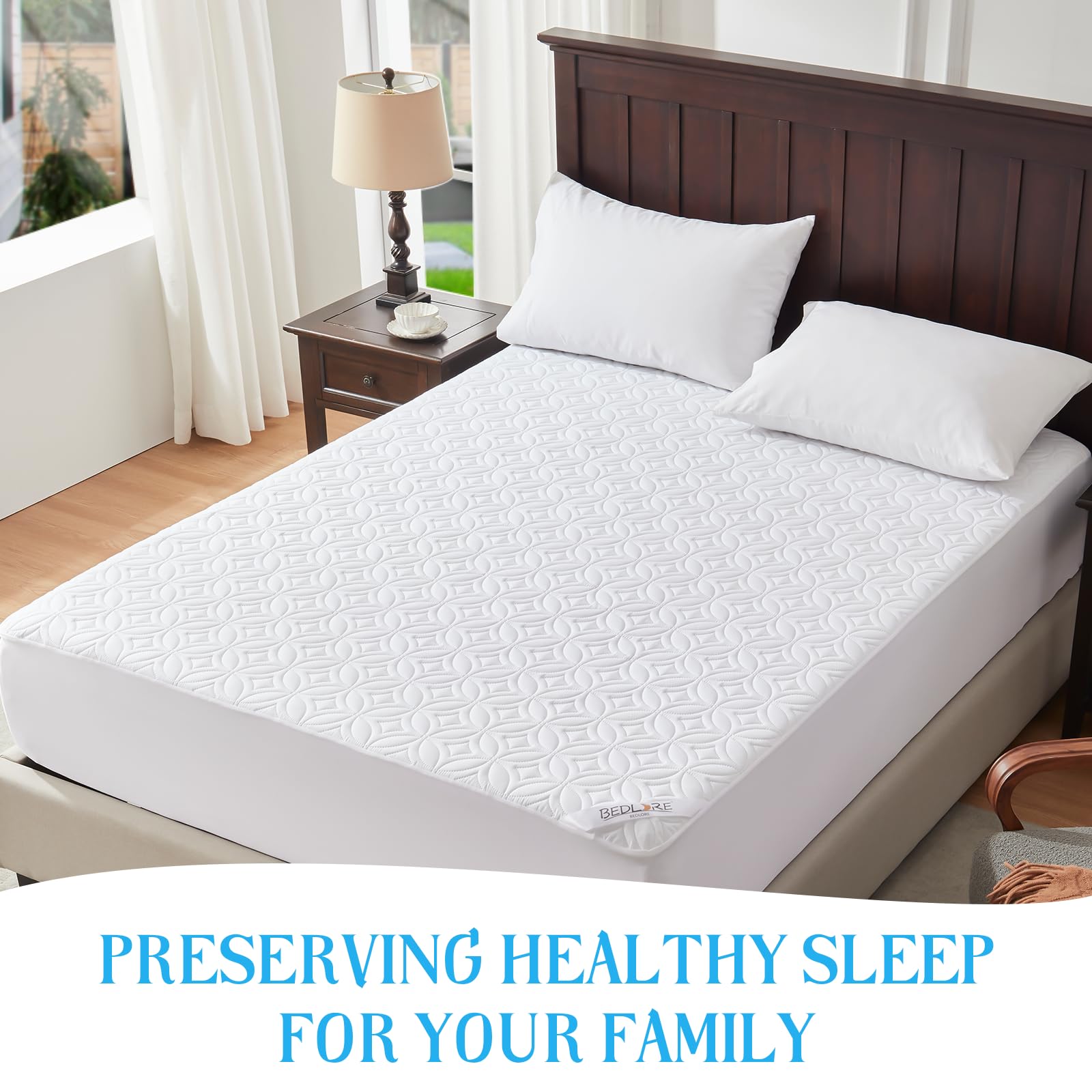 Bedlore Waterproof Mattress Protector, Twin Xl Size Mattress Pad With Deep Pocket 6''-18'' Depth, Soft & Breathable Bed Mattress