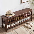 Xkzg Storage Bench Wooden Shoe Bench Rustic Solid Wood Entryway Bench (Brown,47.2')