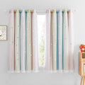 Nicetown Living Room Curtains For Home Decor, Rainbow Star Cutout Curtains For Girls Bedroom Kids Curtains For Nursery, Extra Wi