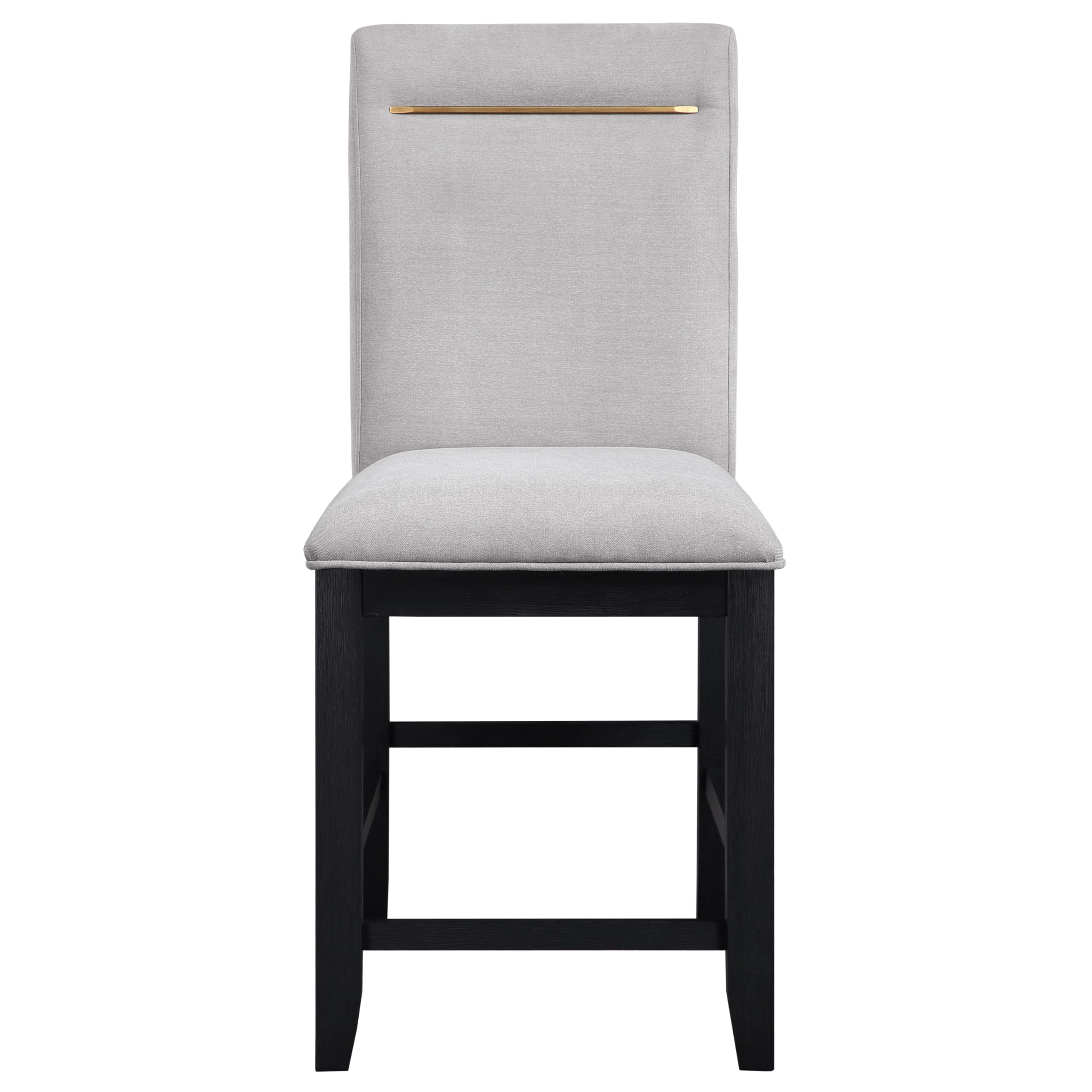 Steve Silver Furniture Yves 8pc Counter Dining Table Set, 77-95" Table w/ 18" Leaf, 6 Yves Counter Chairs and Yves Server, Dining Room, Contemporary Design, 77" L x 40" W x 36" H, Gray, Black