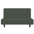 Easy-Going Stretch Futon Slipcover Armless Futon Bed Cover Furniture Protector Without Armrests With Elastic Bottom For Kids, Soft Jacquard Fabric Small Checks (Medium, Olive Green)