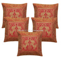 Dk Homewares Banarsi Brocade Silk Settee Sofa Cushion Covers 40X40 Cm For Kids Room Jacquard Elephant Traditional Decorative Pil