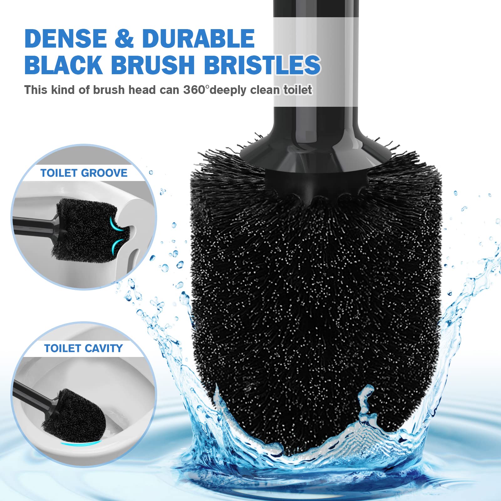 Toilet Plunger And Brush, Bowl Brush And Heavy Duty Toilet Plunger Set With Ventilated Holder, 2-In-1 Bathroom Cleaning Combo Wi