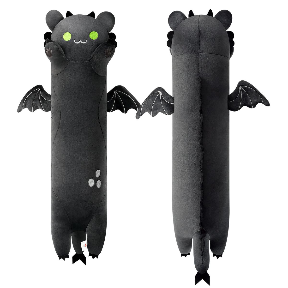 Peach Cat Long Dragon Cat Plush Pillow Cute Dragon Cat Stuffed Animal For Boys And Girls Black 19.6'