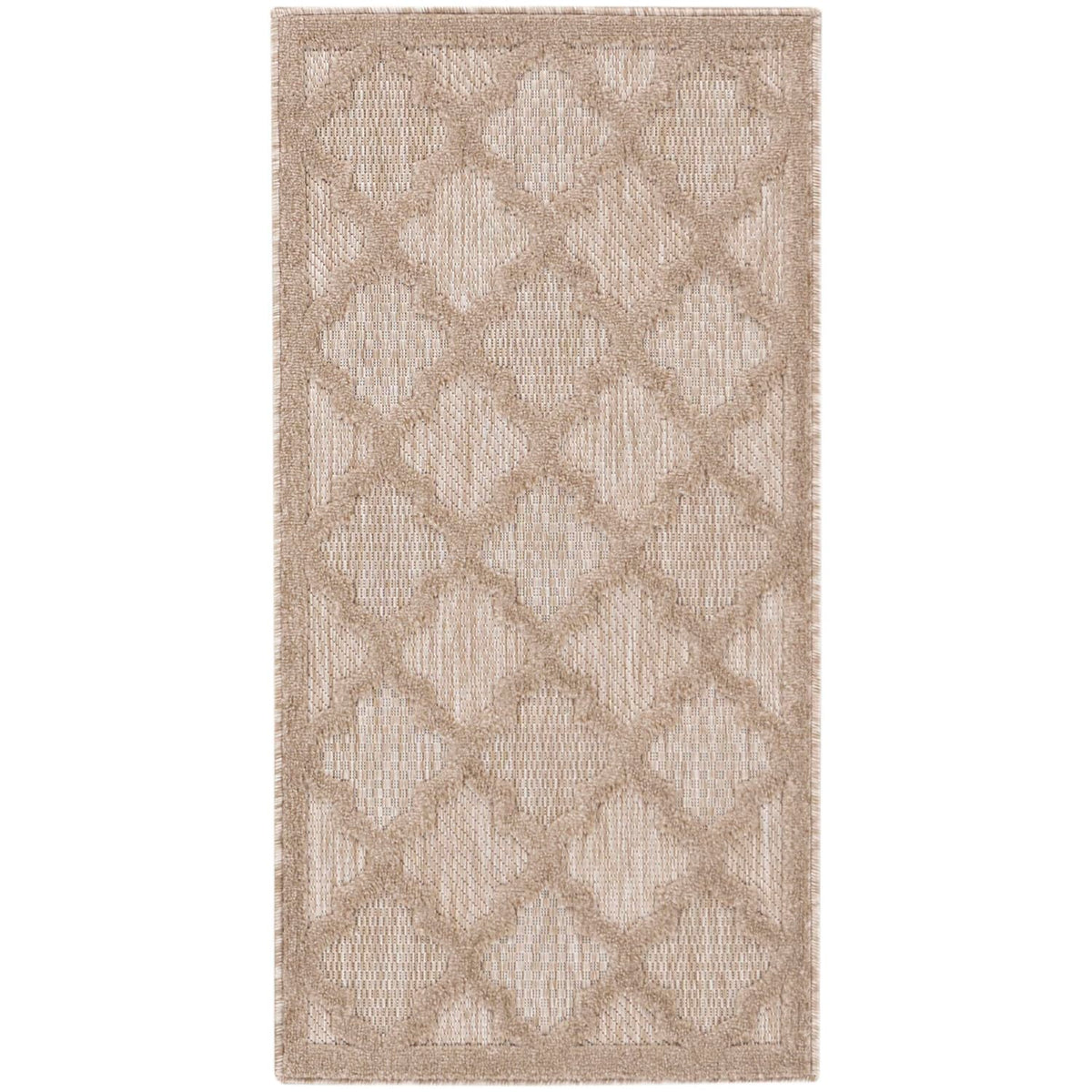 Nourison Easy Care Indoor/Outdoor Natural Beige 2' X 4' Area Rug, Easy Cleaning, Non Shedding, Bed Room, Living Room, Dining Roo