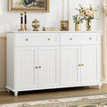 FINETONES Buffet Cabinet with Storage, 55.1    Large Sideboard Buffet, White Kitchen Display Cabinet with 2 Drawers and 4 Doors,