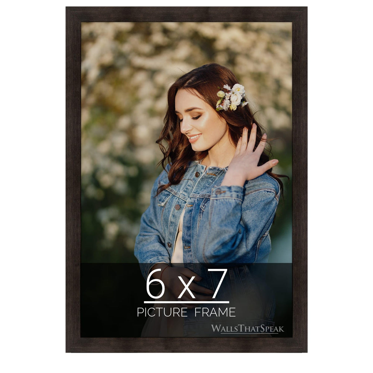wallsthatspeak 6x7 Espresso Brown Picture Frame for Puzzles Posters Photos or Artwork