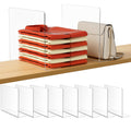 HBlife Acrylic Shelf Dividers for Closet Organization, 8 Pack Clear Sturdy Separate Closet Dividers for Shelves, Adjustable Purs