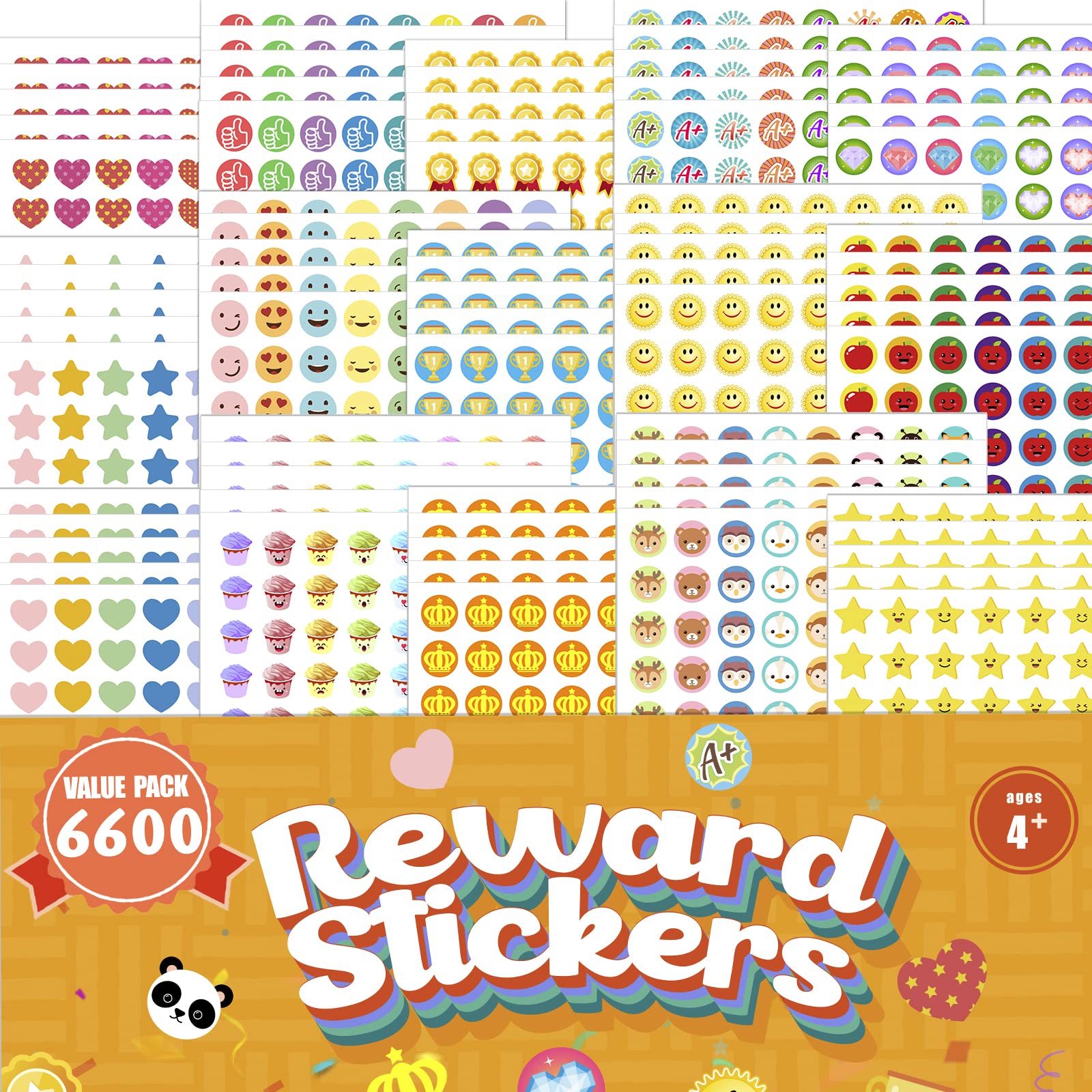 Upgrade 6600 Small Stickers For Teacher Supplies - Premium Mini Reward Stickers For Kids Classroom, Incentive Stickers For Stude