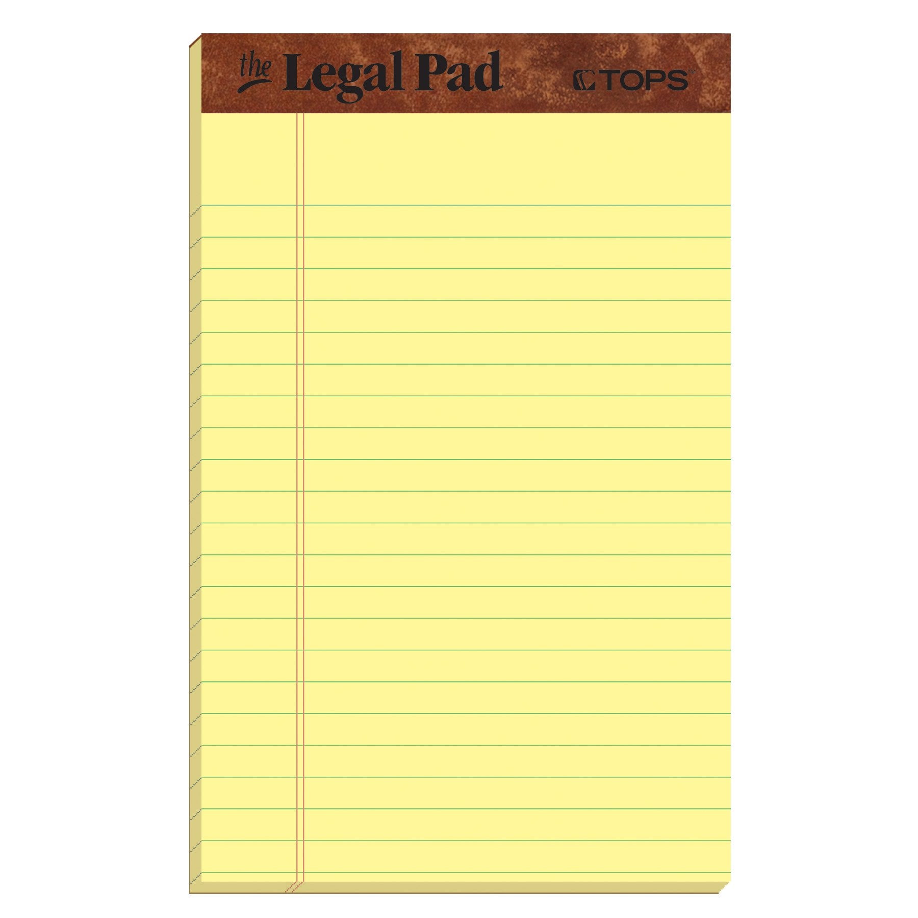 Tops The Legal Pad Writing Pads, 5' X 8', Jr. Legal Rule, Canary Paper, 50 Sheets, 3 Pack (75013)