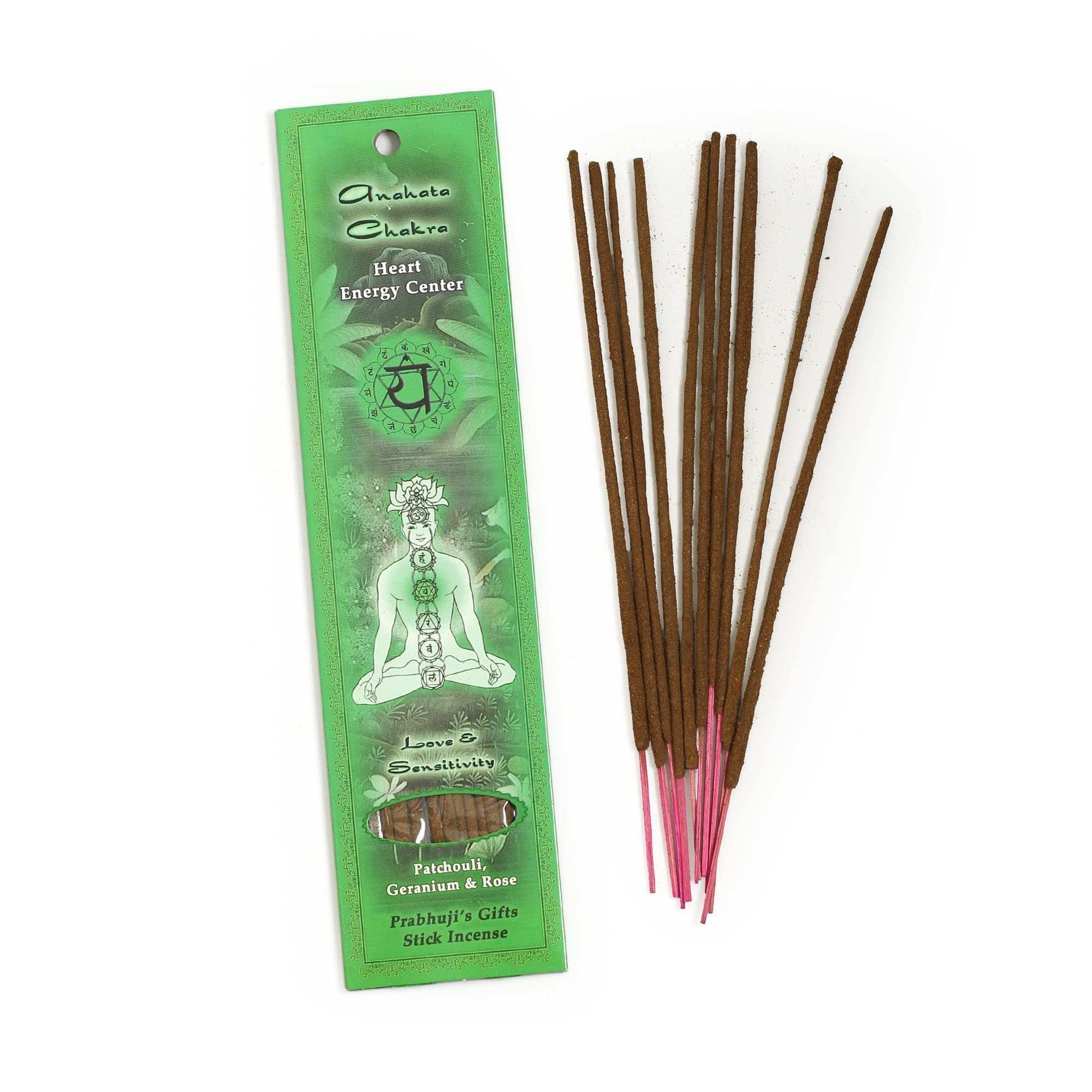 Prabhujis Gifts - Divine Chakra Incense Sticks - Incense Sticks Heart Chakra Anahata - Handmade Indian Incense - Agarbatti for M