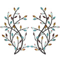 Meltset Metal Tree Leaf Wall Decor, Vine Olive Leaf Branch Wall Art, Wrought Iron Scroll Artwork, Decorative Wall Sculptures Abo