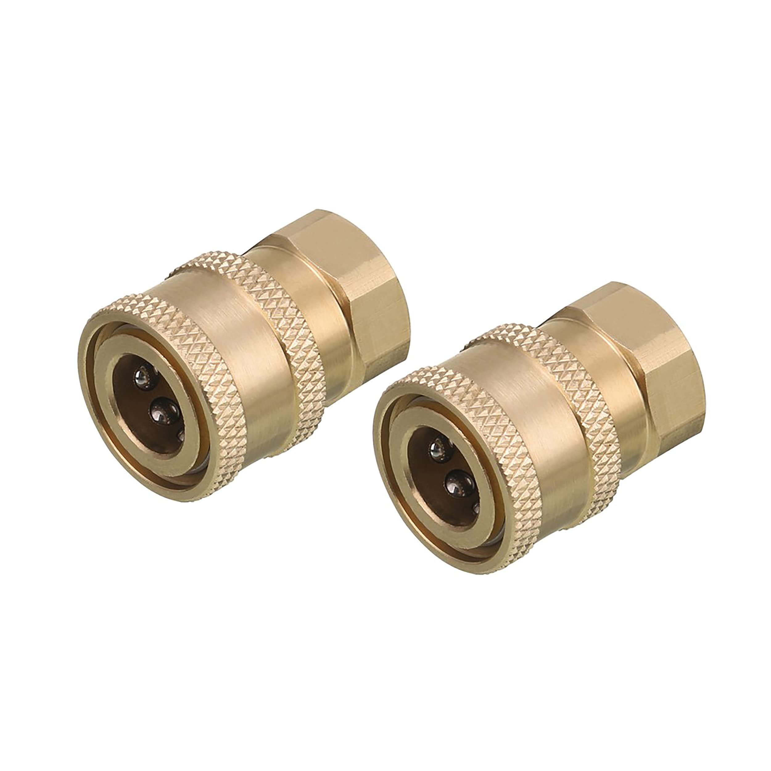 Ridge Washer Pressure Washer Coupler, Brass Fittings, 1/4 Inch Quick Connect To Female Npt, 5000 Psi, 2 Pack
