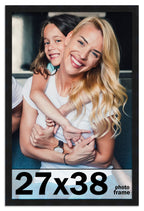 27x38 Frame Black Picture Frame - Complete Modern Photo Frame Includes UV Acrylic Shatter Guard Front, Acid Free Foam Backing Bo