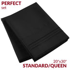 Mellanni Black Pillow Cases Standard Size Set Of 2 - Pillow Covers - Hotel Luxury Bedding Sheets & Pillowcases - Wrinkle, Fade, Stain Resistant (Set Of 2 Standard/Queen Size 20' X 30', Black)