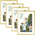 Golden State Art, Aluminum Picture Frame and Real Glass - 5x7 Picture Frame with Mat for 4x6 Photo Display-Wall Decor or Tableto