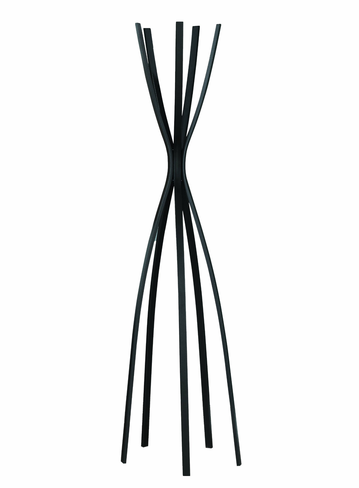 Monarch Specialties 2017, Hall Tree, Free Standing, 5 Hooks, Entryway, 72&quot; H, Bedroom, Metal, Contemporary, Modern Coat Rack, 19.5&quot; L x 13.5&quot; W x 72.5&quot; H, Satin Black